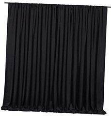Backdrop Curtains 2 Panels 5ft x 10ft Polyester Photo 2 Panels 5ft X 10ft Black