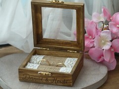 Rustic Country Barn Wedding Ring Box Holder. Wooden Ring Bearer Box Personalized