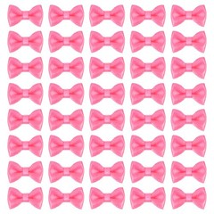 50 Pcs Mini Ribbon Bow 0.8″ Mini Fabric Ribbon Flower Bows, Shiny Pink