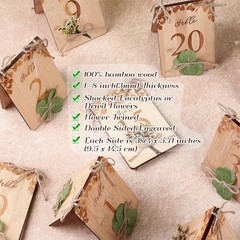 Wooden Wedding Table Numbers 1-10 for Wedding Reception 4″x6″ Rustic Eucalypt…