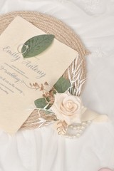 Champagne Rose Wrist Corsage Wristlet Band Bracelet and Men Boutonniere Set f…