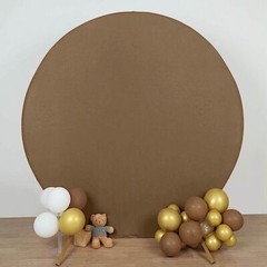 TAUPE 7.5 ft Fitted Spandex Round BACKDROP STAND COVER Party Wedding Decorations