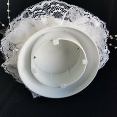Wedding Cake Topper Porcelain Male Female White Clear Arch Traditional A5-1174