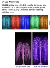 5Ft LED Lighted Tree Weeping Willow Tree Outdoor Colors Changing Light Up