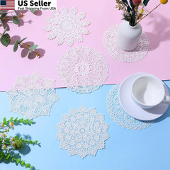 AOZUO 6PCS White Vintage Crochet Doilies, 6 Inch Round Lace 15cm/5.9in,