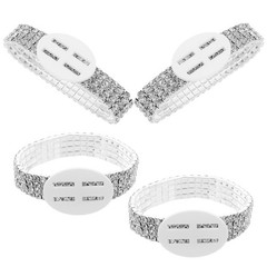 4 Pcs Elastic Wrist Corsage Bracelet Rhinestone Wedding Prom Anniversary