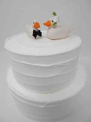 White Duck Love Birds Cake Topper Bride & Groom Wedding Engagement Anniversary