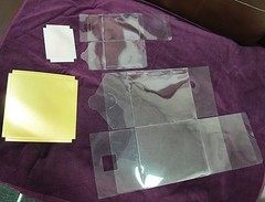 24 PCS 4x4x4-1/2″ Party Wedding Favor Tuck Top Clear PVC Box W/ Gold Card Bottom