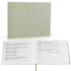 Utron Elegant Wedding Guest Book, Linen Guestbook to Sign in, Polaroid Green
