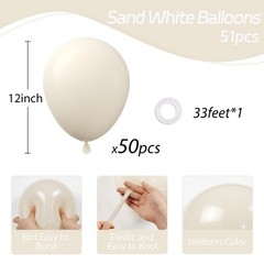 Sand White Balloons 12 inch, Cream Beige Latex 12 inches,