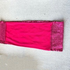 hot pink glitter sequin chair bands spandex sashes tie bow ribbon wedding decor