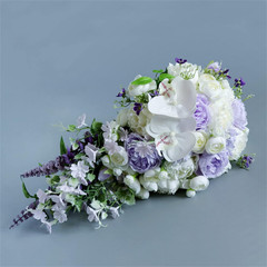Bride Wedding Cascading Bouquet for Bride Wedding Artificial Flowers Romantic R
