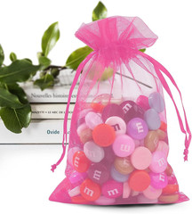100 Pack Organza Bags 4 x 6 inch Sheer Drawstring for Jewelry Easter Candy Soap