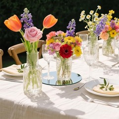 12 Pack 8″ Round Acrylic Mirror Centerpieces for Wedding & Party Decor, 2mm Thic