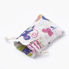 Cotton Gift Bag Jewelry Pouches Sacks Packing Pouches with Printed Cat and Mouse