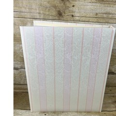 Hallmark Our Wedding Photo Album Pink White Striped Damask 3-Ring Binder Boxed