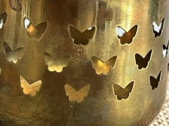 VTG Brass Butterfly Cutout Tealight Votive Candle Holder Cottagecore Fairy