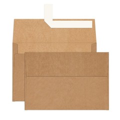 A4 Brown Kraft 4×6 Envelopes Self Seal 100 Pack, Goefun 4.25 x 6.25 A4, brown