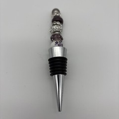 10PCS Beadable Wine Stoppers, Beaded Bottle Cap Zinc Alloy Silver+black Reusable