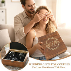 Wedding Gifts for Couples 2026 Mr and Mrs Engraved Wine Glasses Engagement Gift