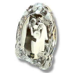 Mikasa Crystal Wedding Photo Frame Oval 8.75″ x 6.25 Tabletop Floral