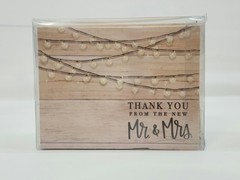 Wood & String Lights Rustic Wedding Thank you Cards & Envelopes 4″x5.25 50 Count