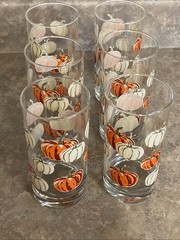 Royal Norfolk Libbey Fall Autumn Pumpkin 16oz Glasses – Set of 6