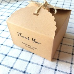 100x Kraft Boxes Party Wedding Favour Personalised Thank You Gift Boxes Logo Box