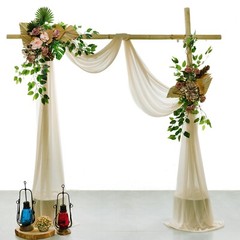 20ft/30ft Chiffon Wedding Arch Draping Fabric Curtain Panel Event Photo Backdrop