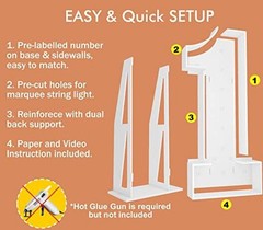 4FT Light Up Numbers Letters, DIY Giant Marquee Numbers, Mosaic 4 Feet Number-1