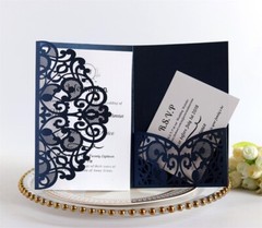 100PCS Wedding Invitation Card Personalized Laser Cut Romantic Party Floral Lace