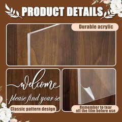 Wedding Seating Chart Board Display, 24×18 Inch Welcome Please Find Your Seat…