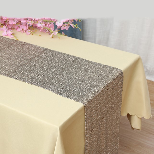 champagne glitter sequin table runners wedding birthday party cake table decor