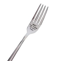 Laser Engraved Stainless Steel Fork with Gift Box, May The Fork Be With You