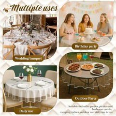 Clear Round Plastic Tablecloth Protector 70 Inch Waterproof Oilproof Stain