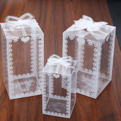10/50x PVC Case Holder Clear Floral Cube Gift Tennis Toy Candy Package Box Shop