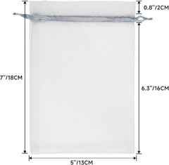 25PCS Grey Organza Bags 5×7 inches – Sheer Mesh Jewelry Pouches, Organza Gift Ba