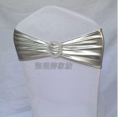 10 Metallic Spandex Chair Band for Folding Banquet Universal Chair Covers