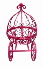Cinderella Carriage Decorative Hot Pink Metal for Sweet 16 Party Centerpiece