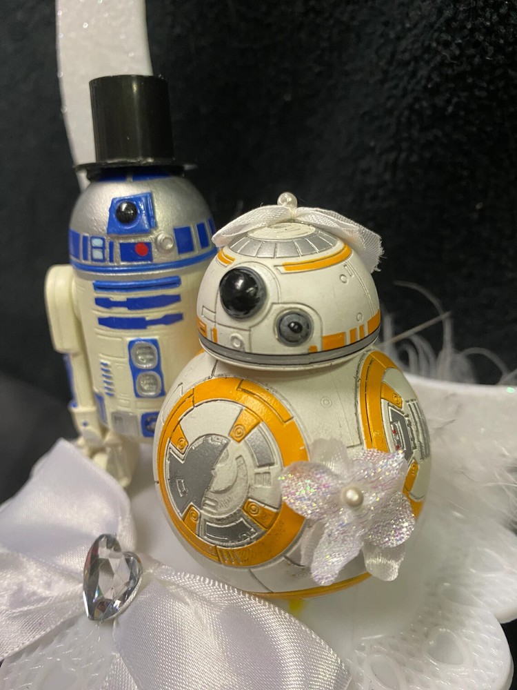 Mr RR2-D2 & BB-8 Droid Action Star War Funny Wedding Cake Topper Groom top