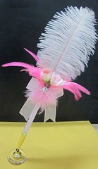 14 Inches Ostrich Feather Plume Rollerball Pen Guest Book Wedding Party Pen
