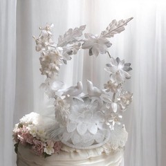 Wilton Wedding Cake Topper Spring Song Love Birds White Flowers 6.5″ x 5.5″