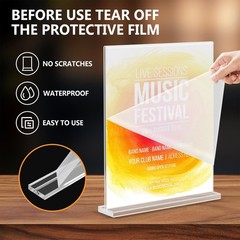 Acrylic Sign Holder 8.5 x 11, Double Sided Sign Holder Stand, Plastic 12 Pack…