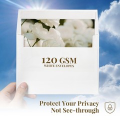 A4 White Envelopes 4×6 100 Pack, Goefun 4.25 x 6.25 Invitation A4, white