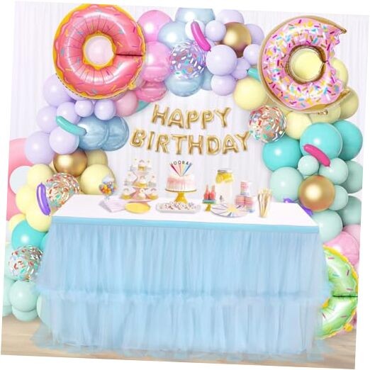 14ft Tulle Table Skirt for Rectangle Tables 2 Layer L14(ft)* H30in Baby Blue
