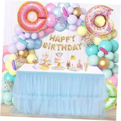 14ft Tulle Table Skirt for Rectangle Tables 2 Layer L14(ft)* H30in Baby Blue