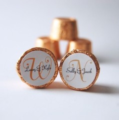 120 Personalized Wedding Favor Labels Stickers Monogram New Size! (.75″) GLOSSY!