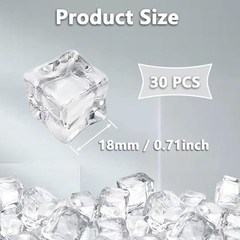 Fake Ice, 0.7» Fake Ice Cubes Clear Acrylic Ice Cubes Vase Fillers for