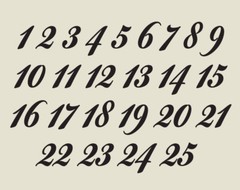 Wedding Table Numbers 1-10, 15, 20, or 25 Centerpiece Vinyl Sticker Decals (c)