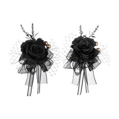 Black gothic corsage wrist accessory for Halloween outfit styling